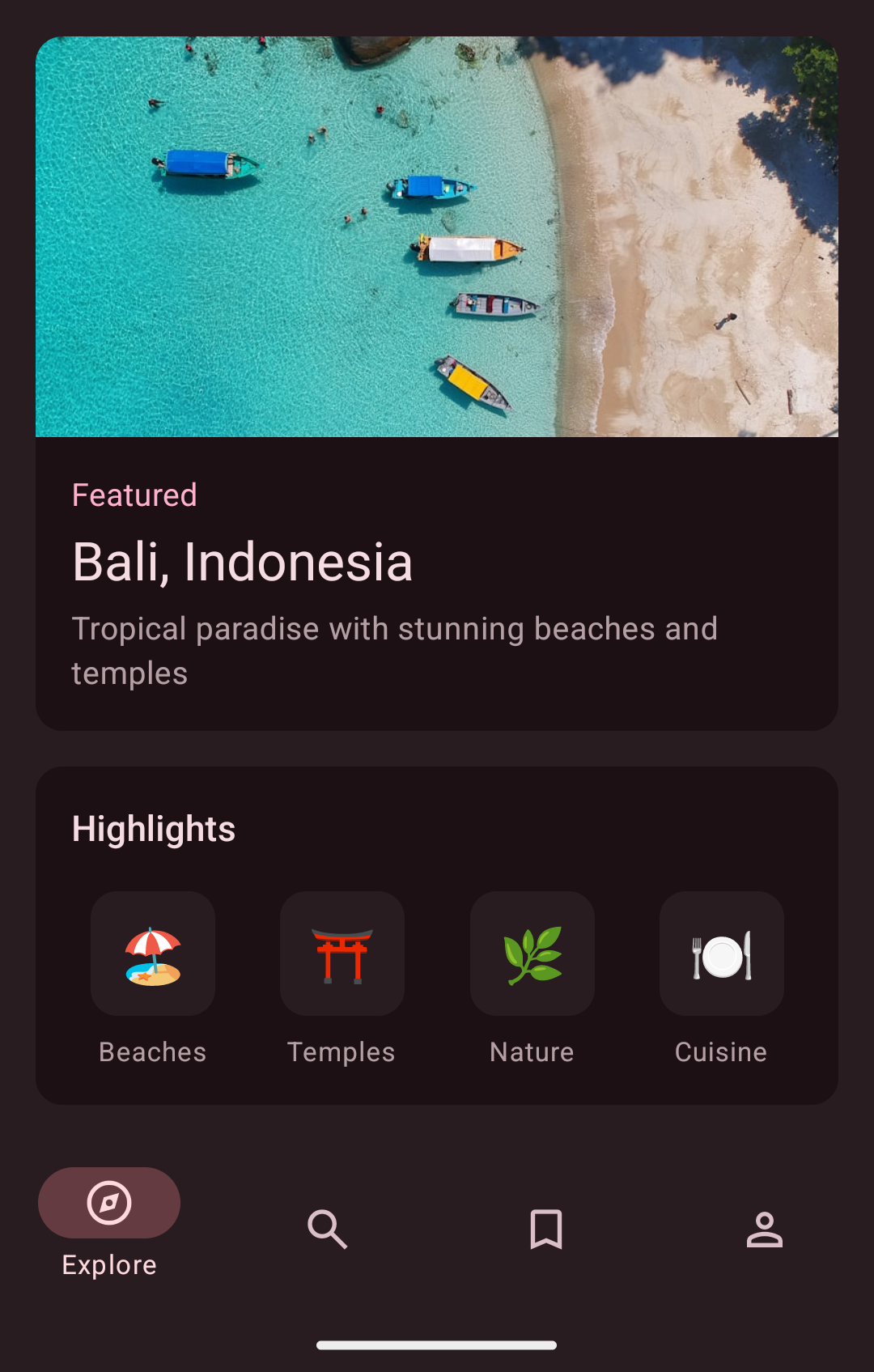 Material dark theme screenshot 1
